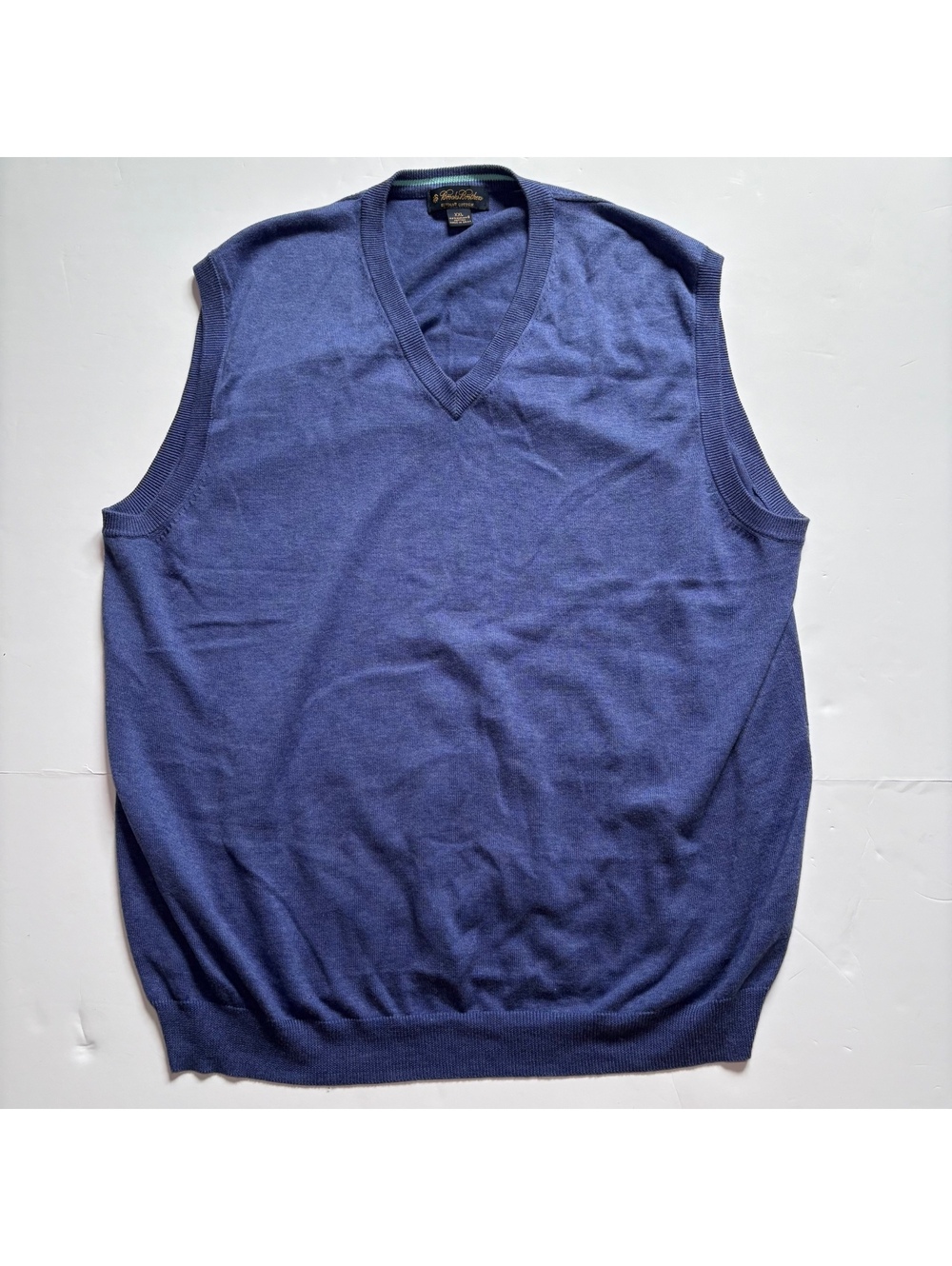 Brooks Brothers Supima Cotton V-Neck Sweater Vest XXL Blue Preppy Quiet Luxury